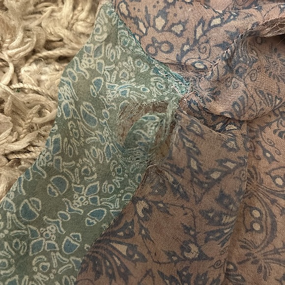 Gypsy Global Village Boho Floral Long Sleeve Silk Blouse Shirt Top **Sz XS**🌸🌸 - Picture 5 of 7